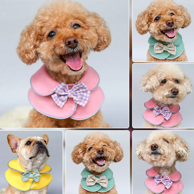 Розовые зеленые желтые нагрудники для кошек двухслойные шерстяные клетчатые