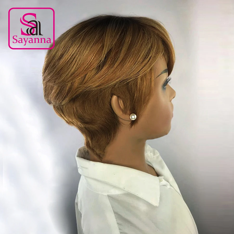 Парик из человеческих волос челюсти с коротким Бобом прямые полностью машинное