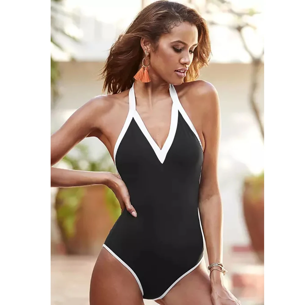 

MUOLUX Vintage Dots One Piece Swimwear Women 2022 Backless Tummy Control Monokini Swimsuit Halter Push Up Bathing Plus Size 4XL