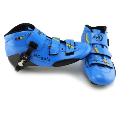 JK 3*125 мм колеса MCgala профессиональные Inlines скоростные коньки углеродное волокно обувь для детей взрослых роликовые коньки гонки роликовые лезвия SH42 - Цвет: blue boots