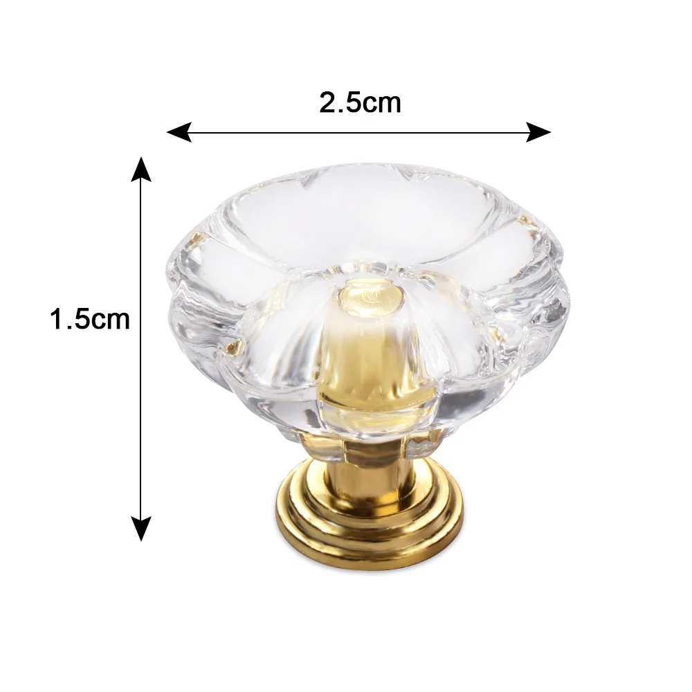 4 шт. модные ручки в форме лотоса Хрустальные стеклянные шкаф дверные для шкафа