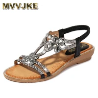 mvvjke bohemian style fashion woman sandals diamonds wedge party shoes for women womens sandals 2019 summer plush size shoes
