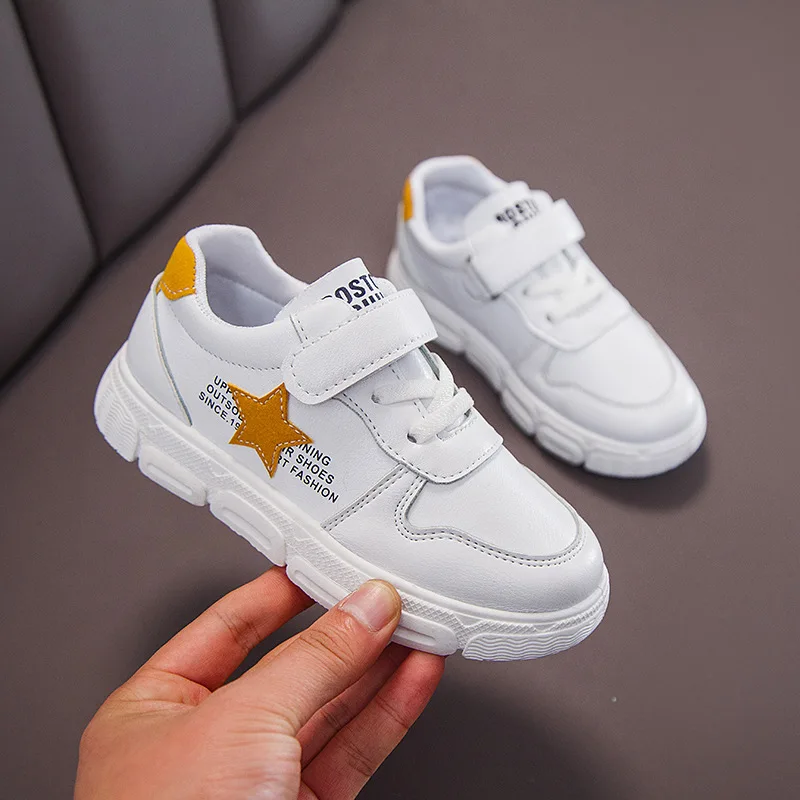 Белая детская обувь JUSTSL 2020 Весенняя нескользящая для детей на плоской подошве