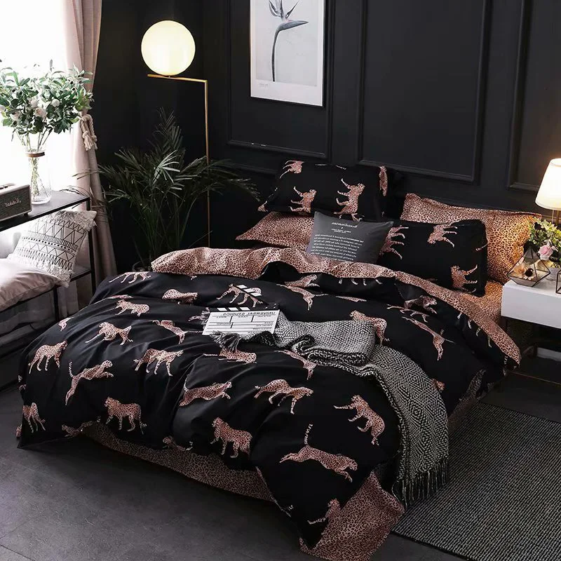 Пододеяльник warmslife с леопардовым рисунком домашний текстильное постельное белье