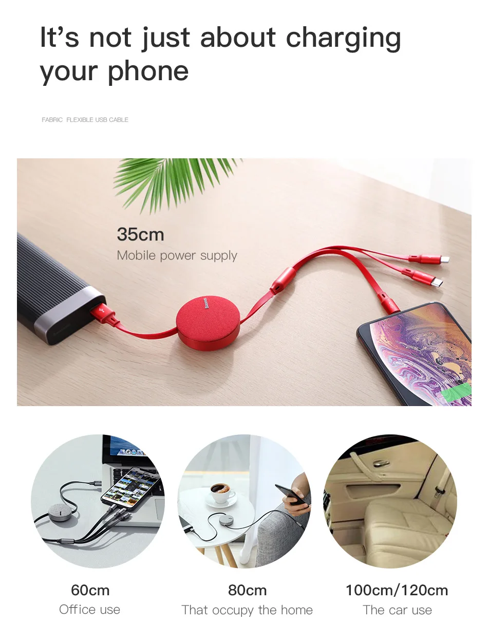 Baseus 3 в 1 USB кабель usb type C кабель для iPhone XR 11 Pro Max USB кабель для зарядного устройства портативный Micro USB кабель type USB-C кабель для передачи данных