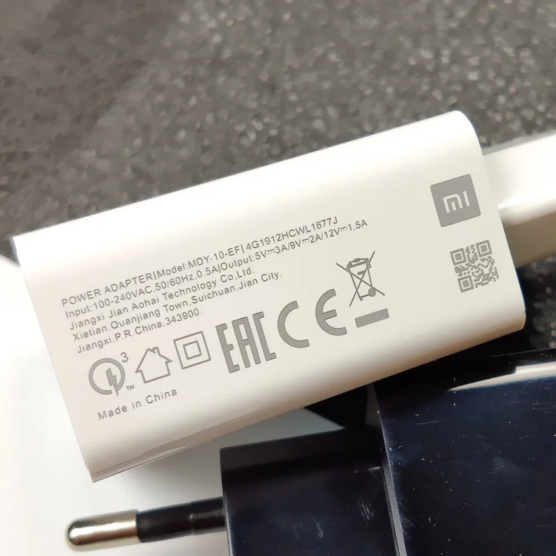 Оригинальное зарядное устройство Xiao mi 18 Вт QC 3,0 EU Быстрая Зарядка адаптер питания для mi 8 lite 9 lite se 9t pro a3 max 3 redmi note 7 8 pro