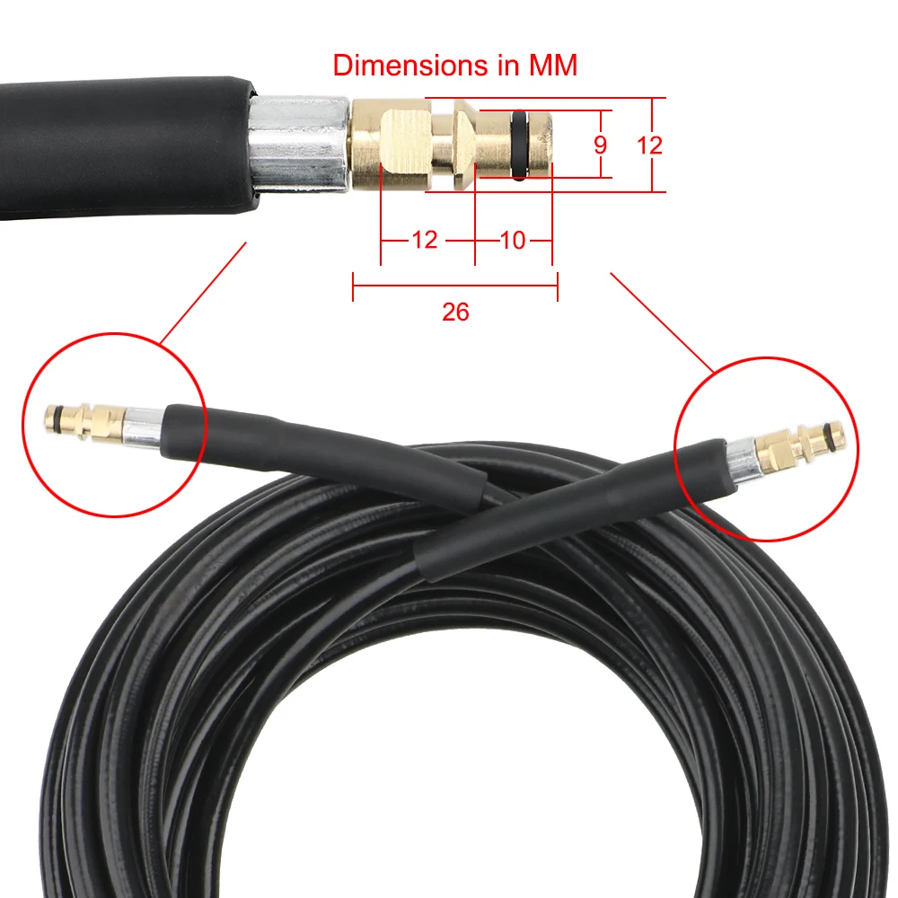

6/10/15m Tube Pipe Hose Connector Nozzle For Karcher K7 K5 K3 K2 Kerher High Pressure Washer Gun Automotive Car Accessories Wash