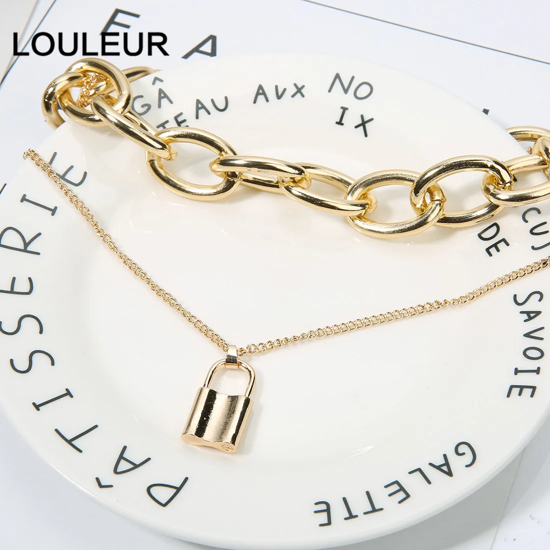 Louleur роскошные серебряные золотые браслеты с замком для ключей, очаровательные браслеты в виде сердца, браслеты для женщин и мужчин, широкая кубинская цепочка, ювелирные изделия из Дубаи