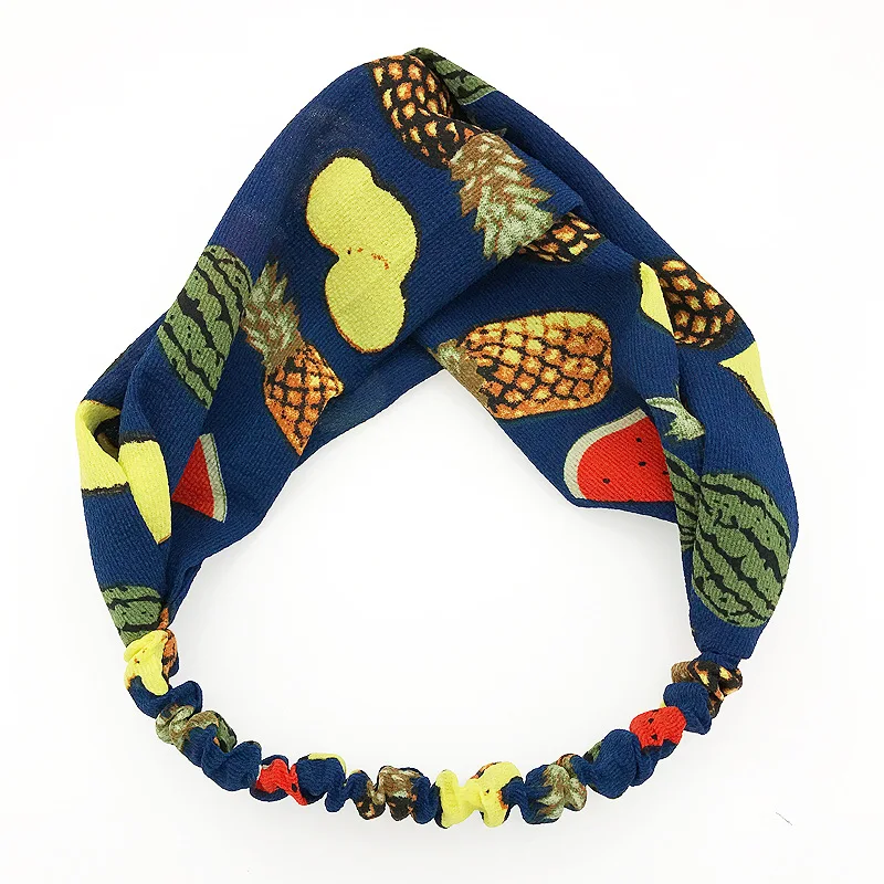Повязка для волос с фруктовым принтом женская эластичная 2019 |