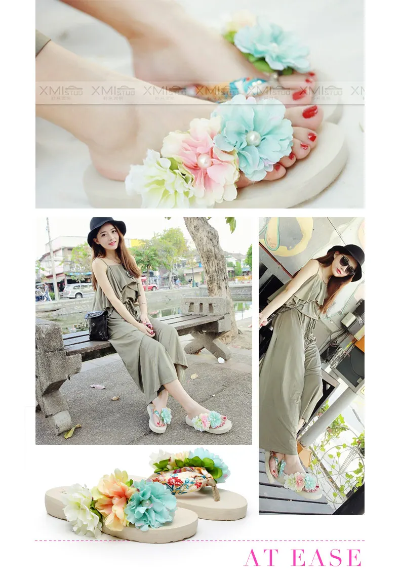 

CX Beach Sandals Non-Slip Summer Flat Heel Comfort Platform Flip Flops Beach Shoes