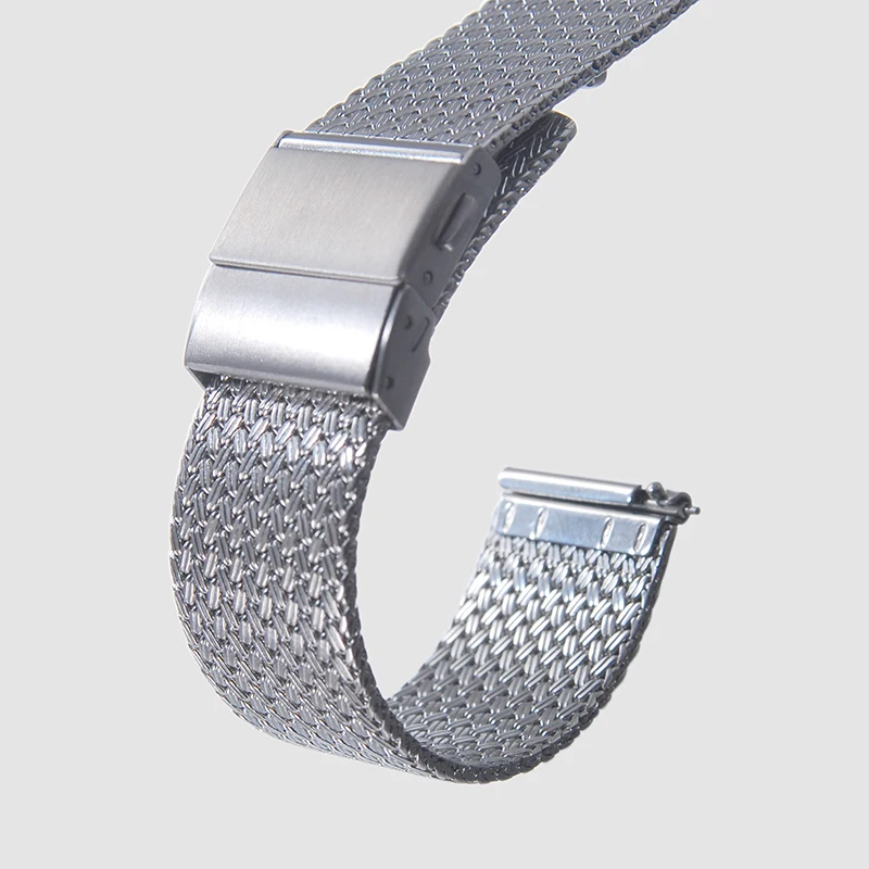 Ремешок для часов из нержавеющей стали 20 мм 22 сетчатый Миланская петля сменный