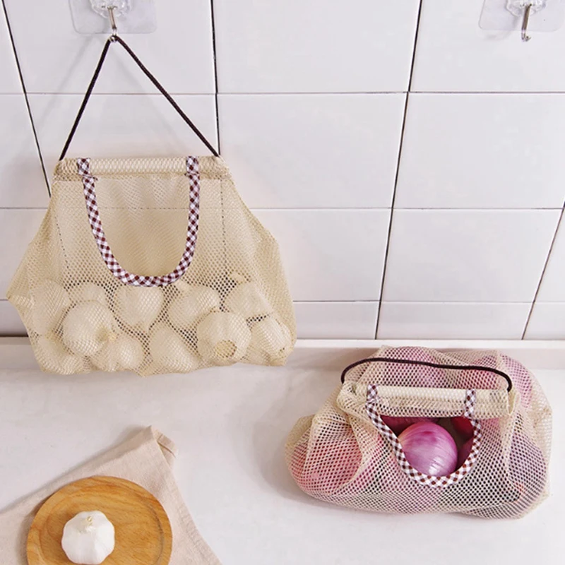 

1 Pcs Kitchen Vegetable Storage Bag Fruit Wall Hanging Bag & 1 Pcs Cavity Round Cylinder Soap Mold Cupcake Silicone Mold