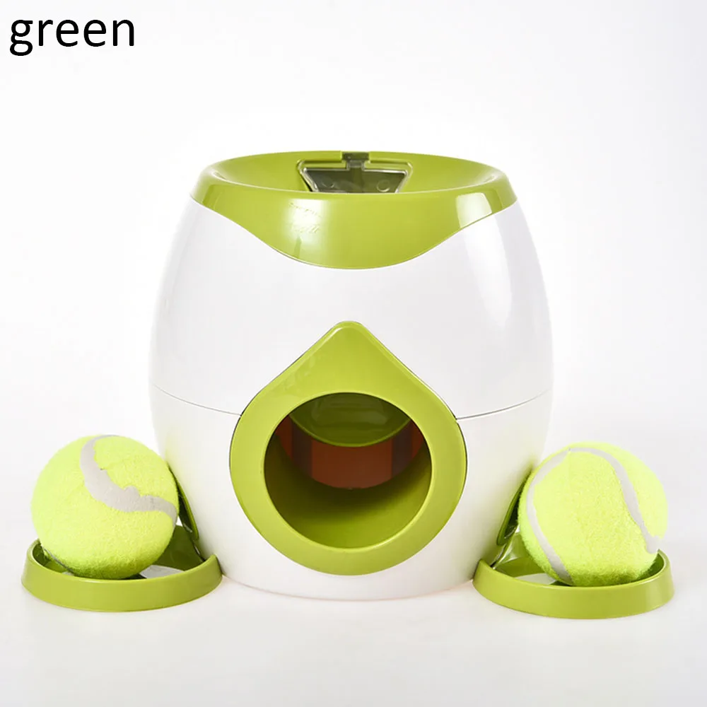 A-Green Игрушки для собак, 2 в 1, теннисная пусковая установка, автоматическая метательная машина, питатель для домашних животных, устройство для бросания мячей, Новинка - Цвет: A-Green