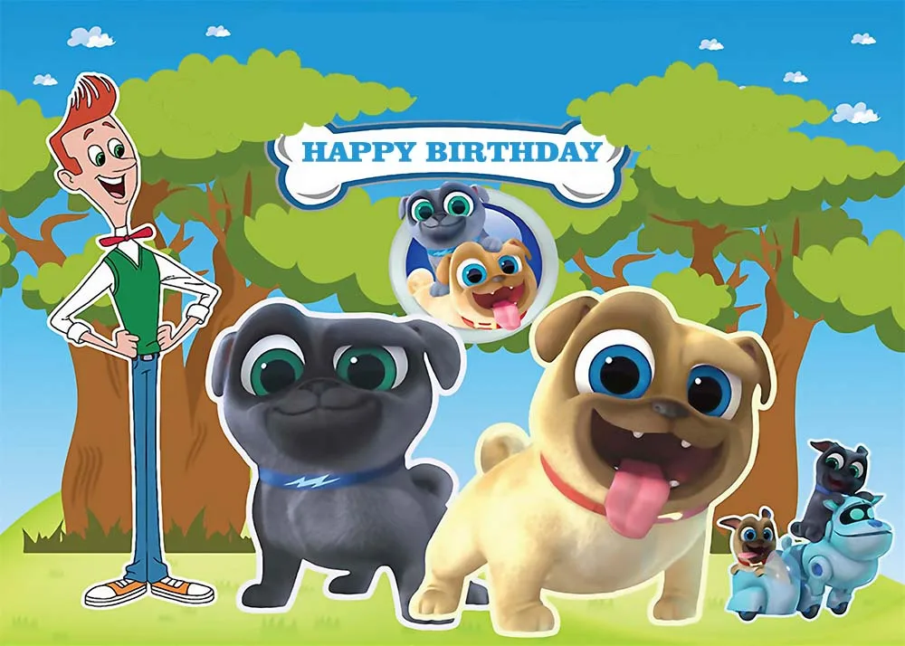 Мультяшный щенок Pals тематический фон Мальчики Дети День Рождения фотография