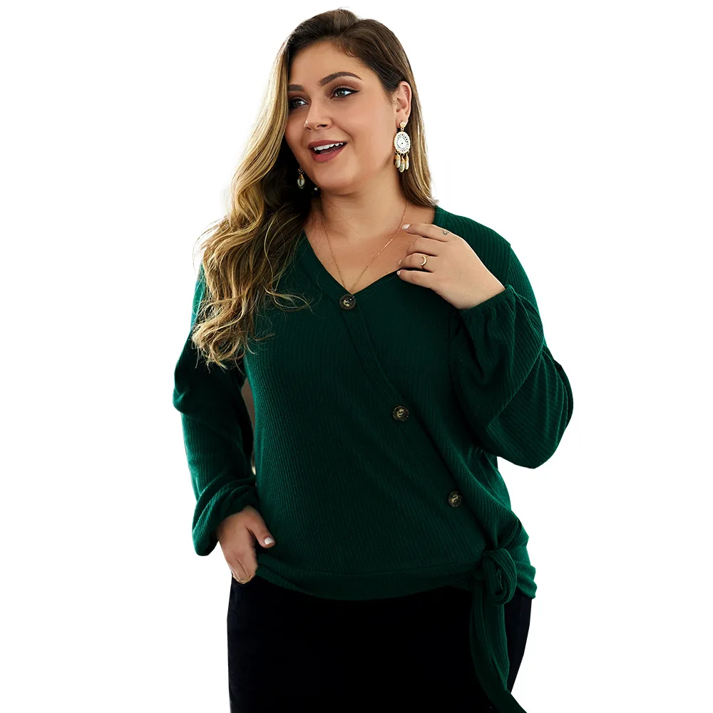 WHZHM женское платье свитер с пуговицами v образным вырезом бантом шнуровкой