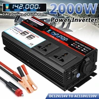 2000w power inverter lcd display car power inverter dc12v24v to ac110v220v 4 usb car transformer convert auto converter