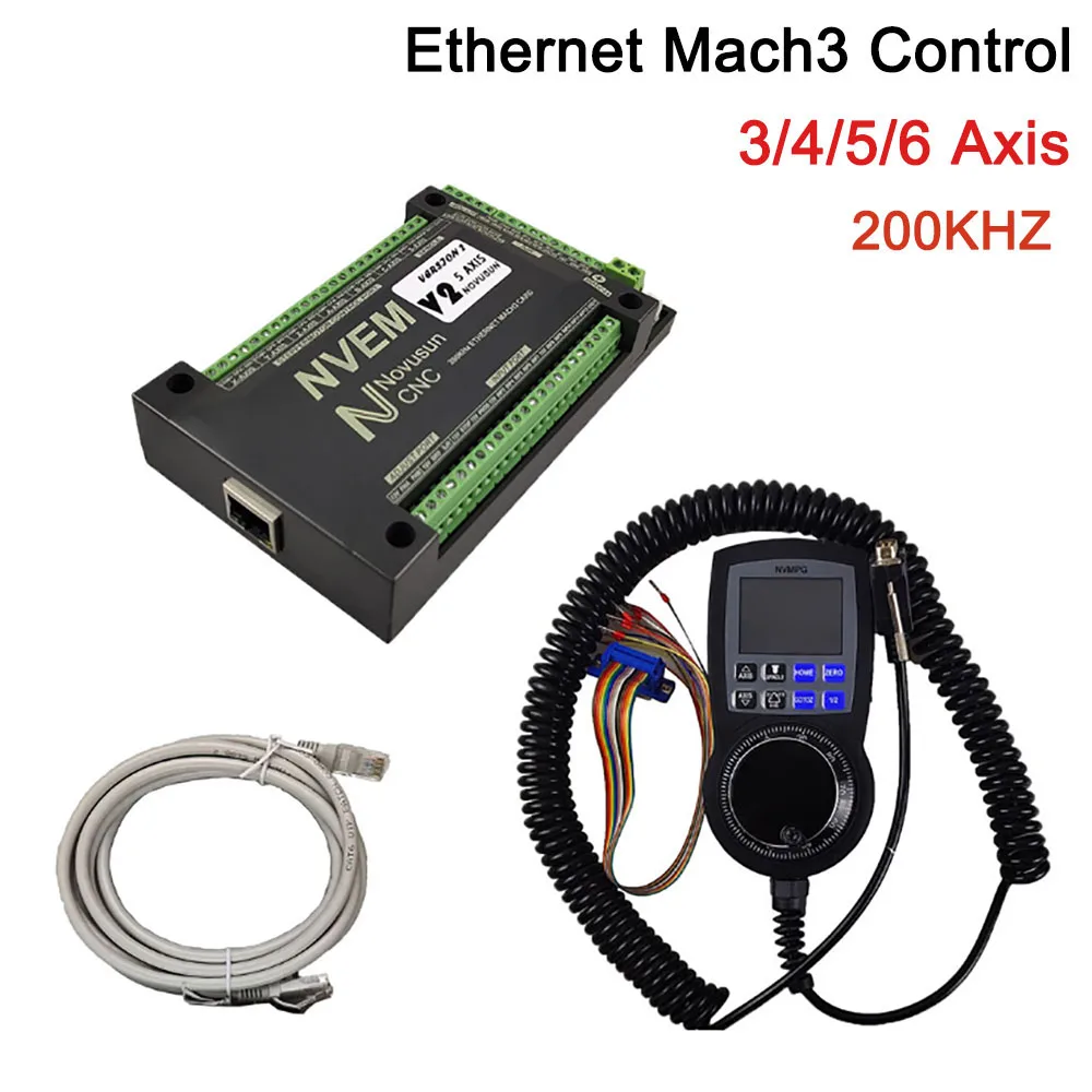 ЧПУ контроллер движения MACH3 nvemv2.1 3/4 /5/6 axis Ethernet + цифровой дисплей ручной ведомый
