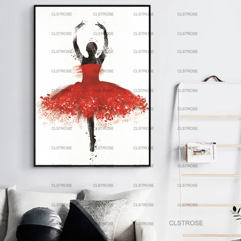 

Modern Decorative dancing Girl Painting Poster Hd Home Wall Waterproof Ink Art Canvas Painting for Bedroom and Living Room