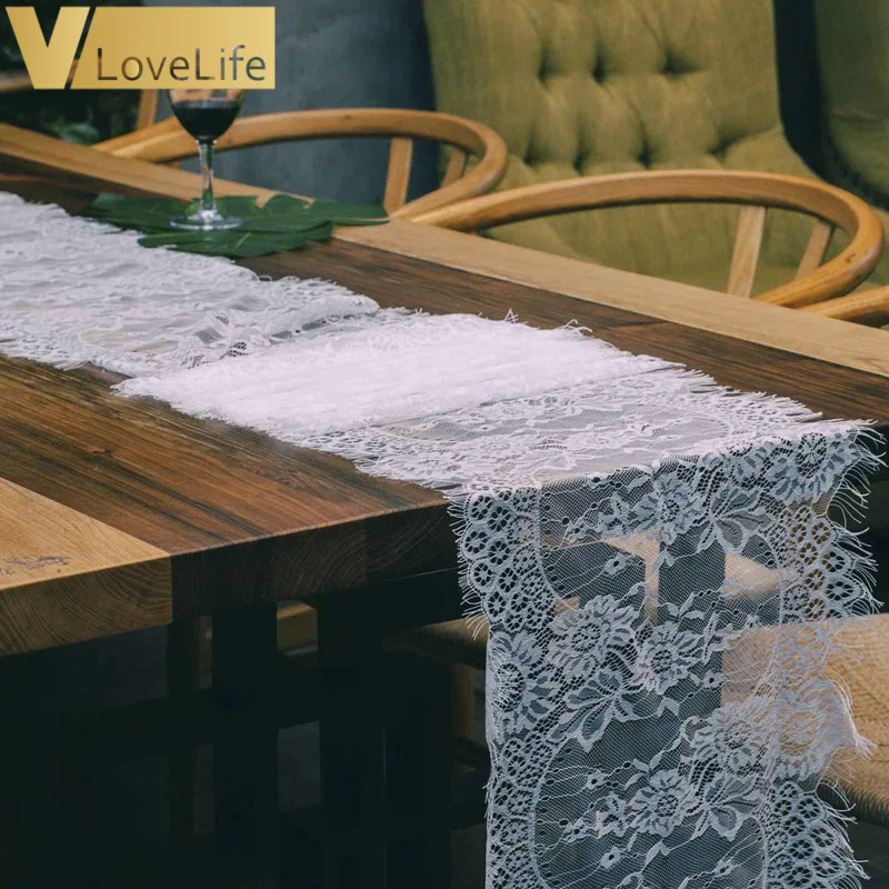 Белый/черный кружевной настольный бегун домашний текстиль Бохо тема вечерние