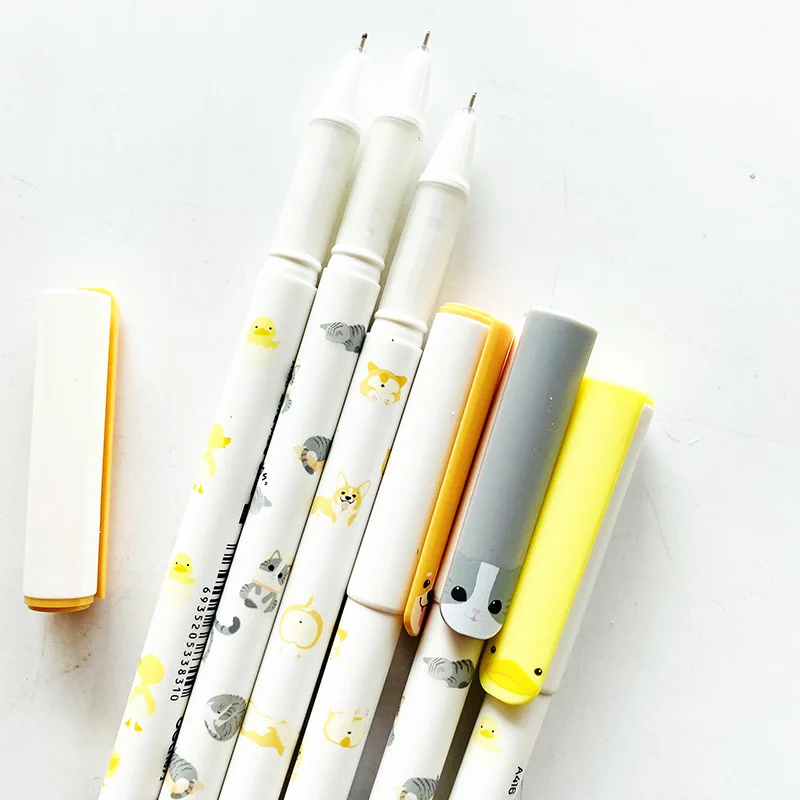 1 шт. гелевая ручка для письма с милыми мультяшными собаками утками и кошками