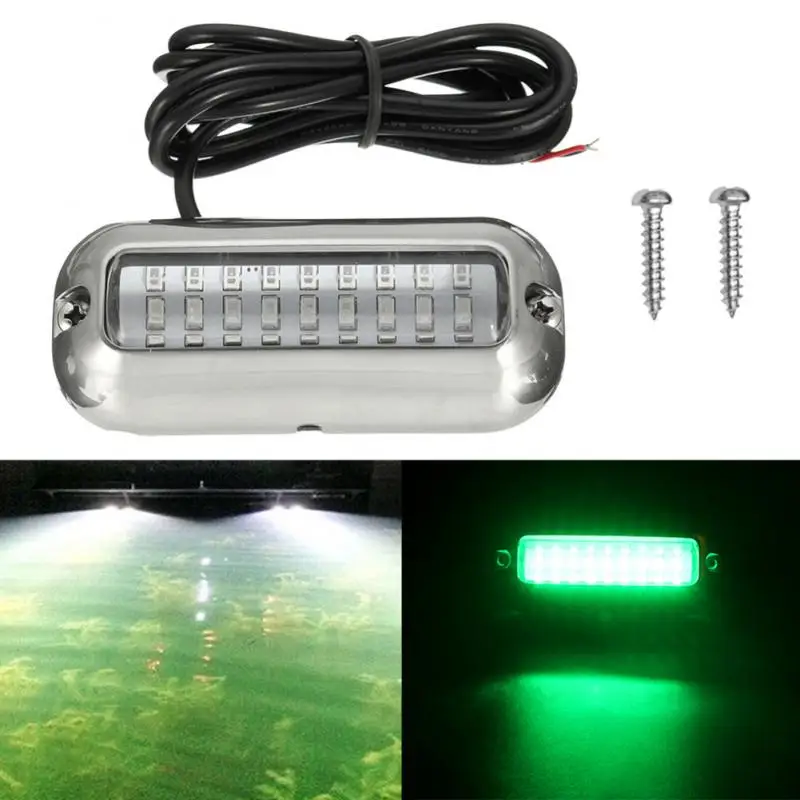 

50W Stainless Steel Stern Anchor Lamp 27LED Light Underwater Boat Marine Pontoon Transom Light IP68 Waterproof Car Lights