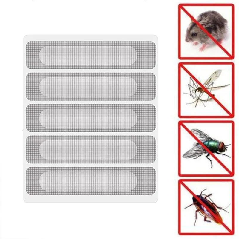 

5PCS/sheet Anti-insect Fly Bug Adhesive Window Repair Door Window Mosquito Screen Net Repair Tape Patch Accessories Household