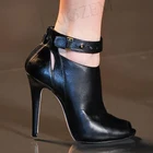 Женские ботильоны на высоком каблуке-шпильке, с открытым носком