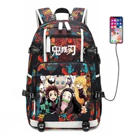 demon slayer kimetsu no yaiba women backpack anime bookbag nylon school bags large travel backpack unisex laptop backpack