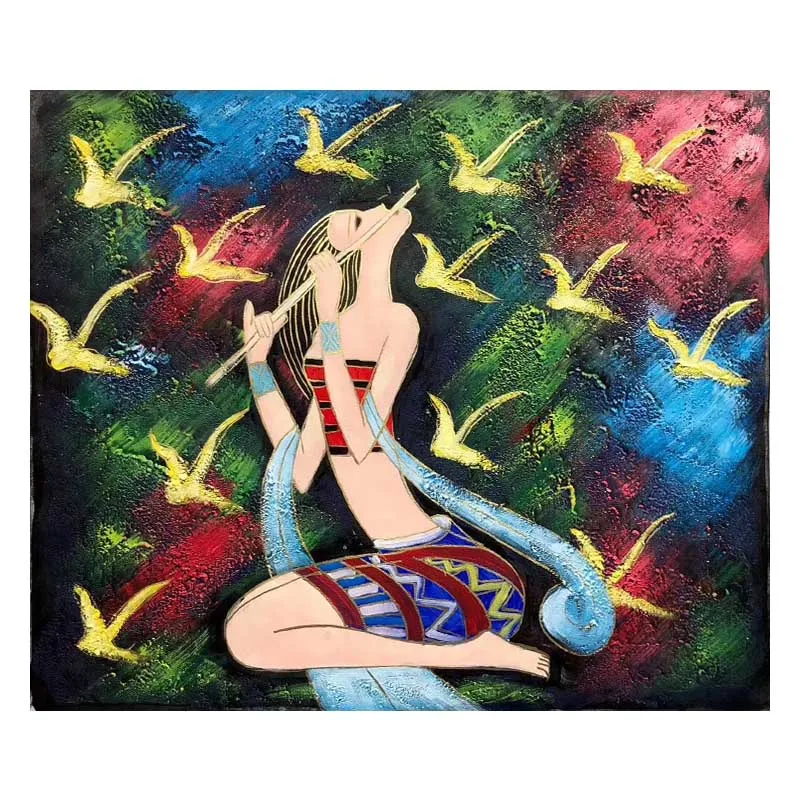 

KOWELL 100% Handpainted Exotic Style Abstract Oil Painting On Canvas Art Gift Home Decor Living Room Wall Art Frameless Picture