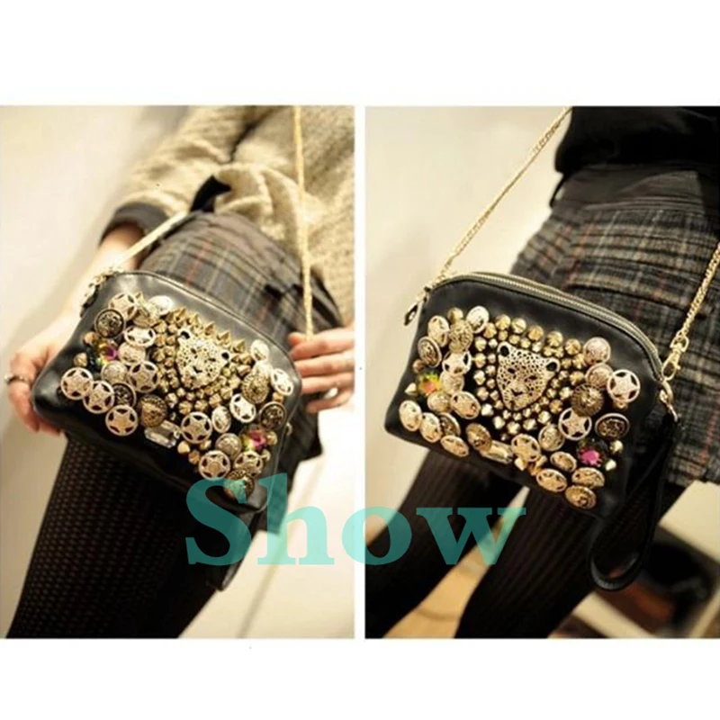 Сплав леопарда панк одежды заклепки Шпильки для Кепка shose сумка шляпа джинсы