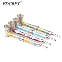 fdcbfy 142mm aluminum alloy hand pipes with filter stickers inside decoration mini smoking pipe heat resistant non stick black