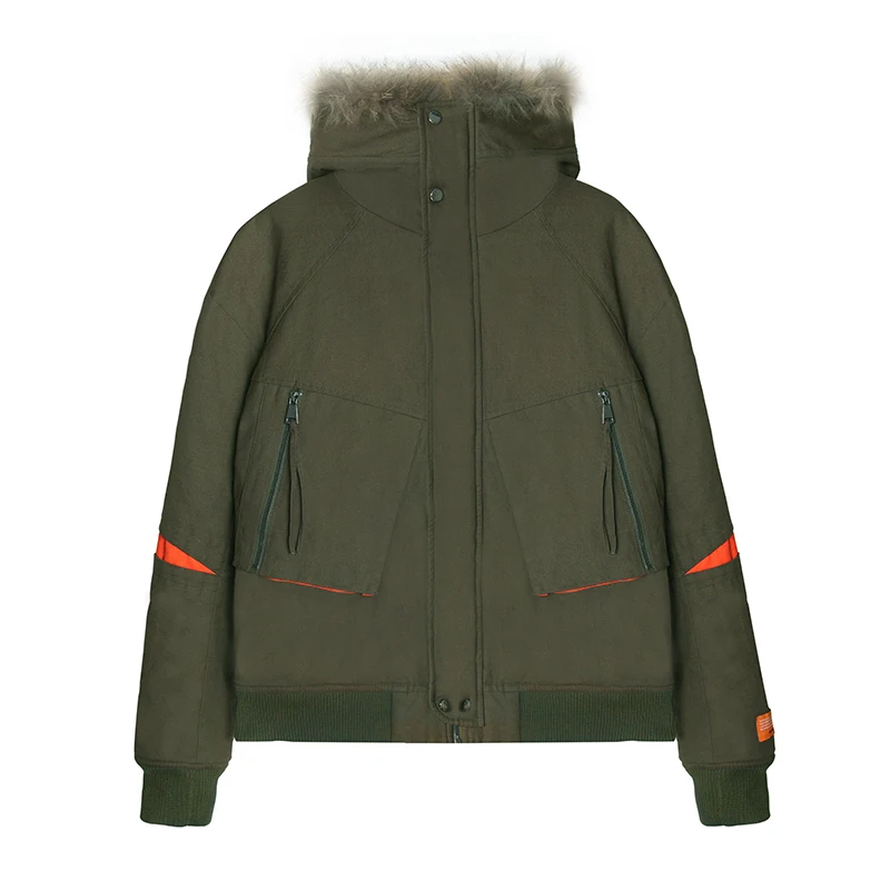 Зимние куртки с хлопковой подкладкой камуфляжные мужские большие меховые теплые