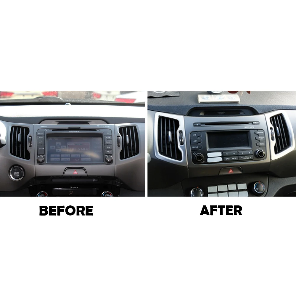 

CAR STYLING CHROME INNER AIR OUTLET VENT TRIM BEZEL COVERS FOR KIA SPORTAGE 2011-2015 2016 ACCESSORIES