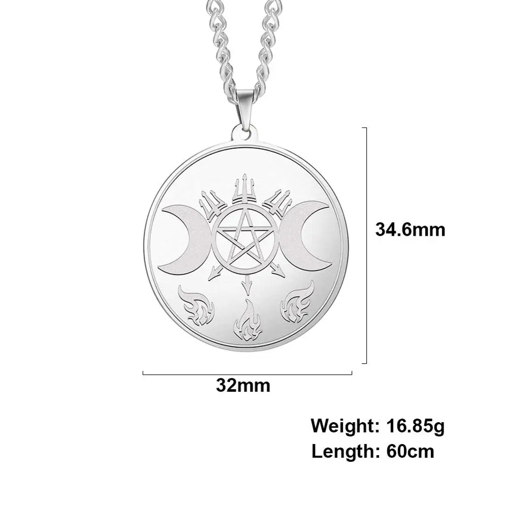 LIKGREAT Hecate wheel Strophalos Hekate Witchcraft Power Moon Star кулон богини ожерелье из нержавеющей стали