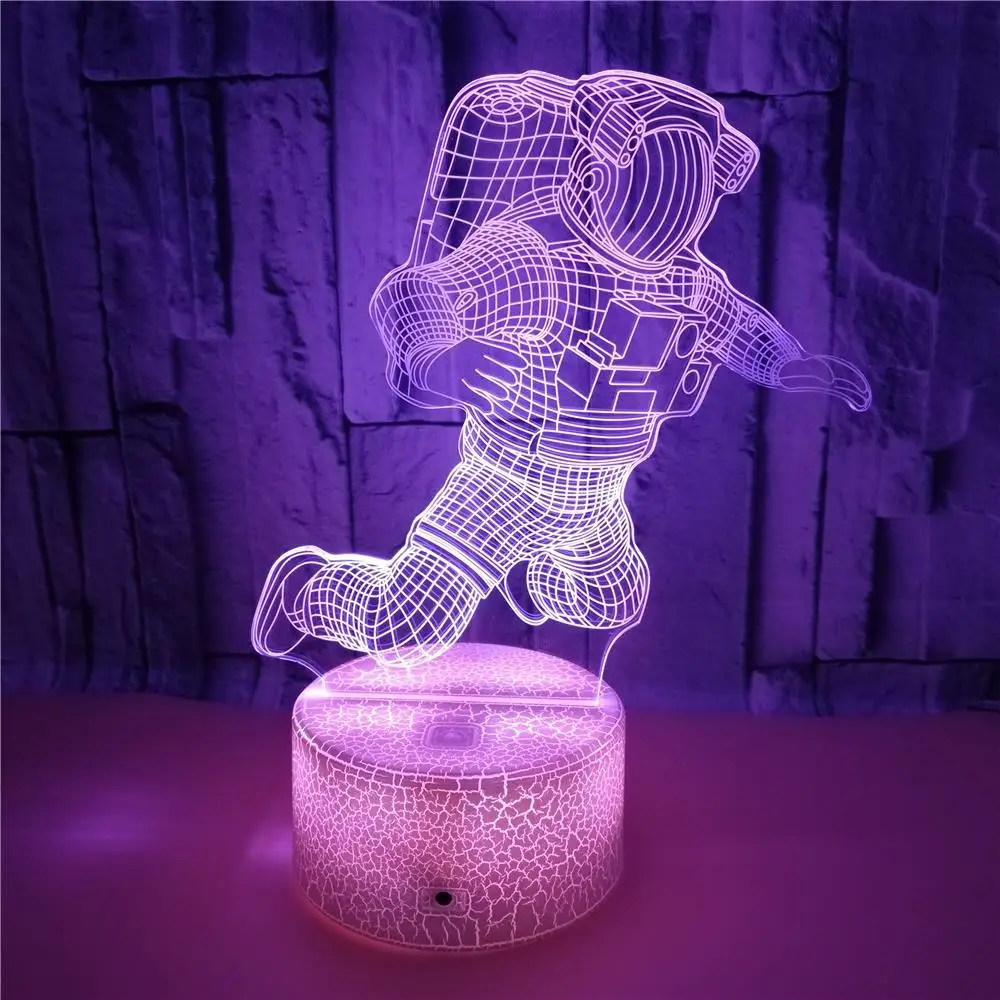 3D Night Light Illusion Led Table Lamp Astronaut Design for Boys Birthday Gifts Bedroom Decor 16 Colors Changing USB Powered | Освещение