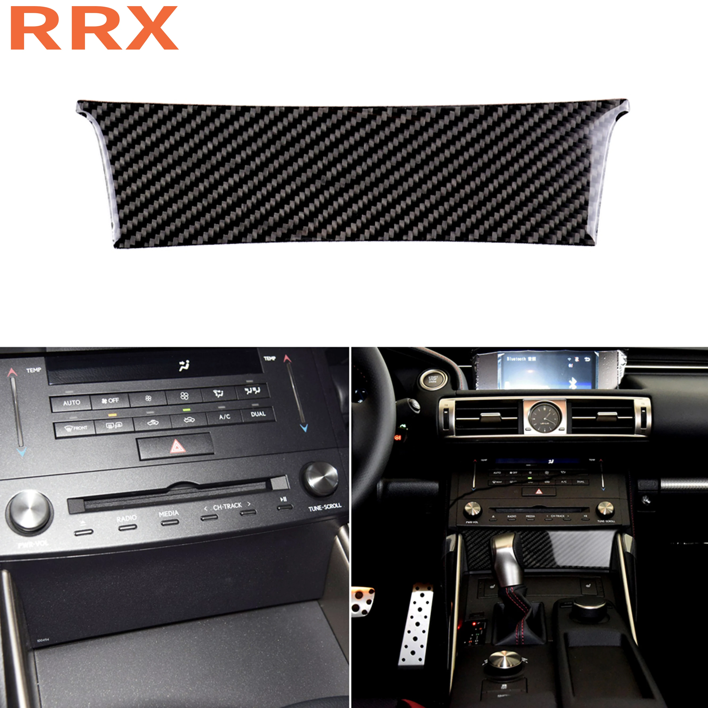 

For Lexus IS250 300 350 200T 2013-2019 Carbon Fiber Center Console Accent Trim Radio CD player Panel Cover Sticker Car Interior