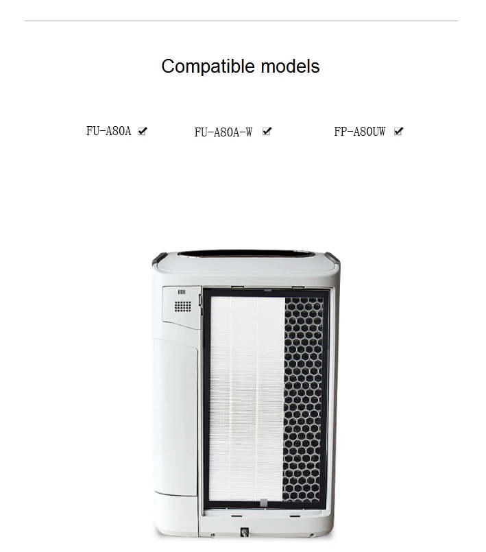 2 шт. FZ A80SFE Замена угольным HEPA фильтры для Sharp FU A80 W /FU A80A / A80HFU/FU A80JW очиститель