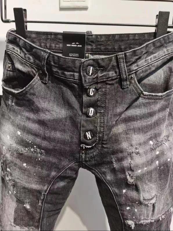 DSQUARED2 женские/мужские зауженные Стрейчевые джинсы мотоциклетные вечерние