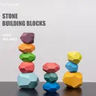 Строительный блок деревянная детская игрушка jenda, цветные камни, креативные Обучающие игрушки в скандинавском стиле, игра для укладки, Радужный камень, деревянная игрушка