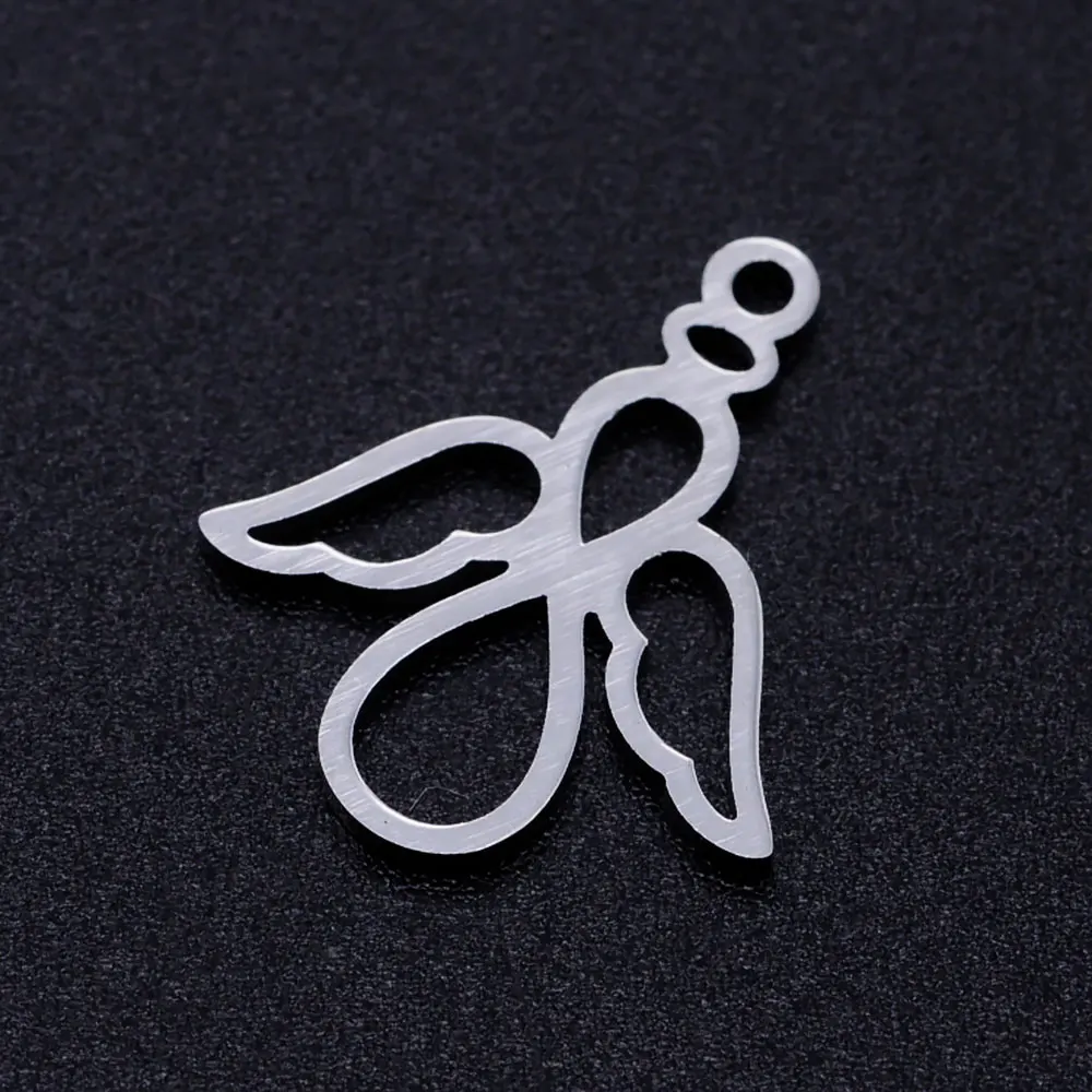 Factory Sale: 5pcs/lot of Wholesale Cute Angel Stainless Steel DIY Charms with OEM Acceptance - Never Rust, Never Tarnish image 3