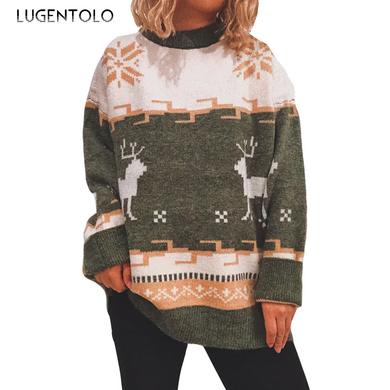 

Женский вязаный свитер с длинным рукавом, осенне-зимний Повседневный пуловер свободного покроя