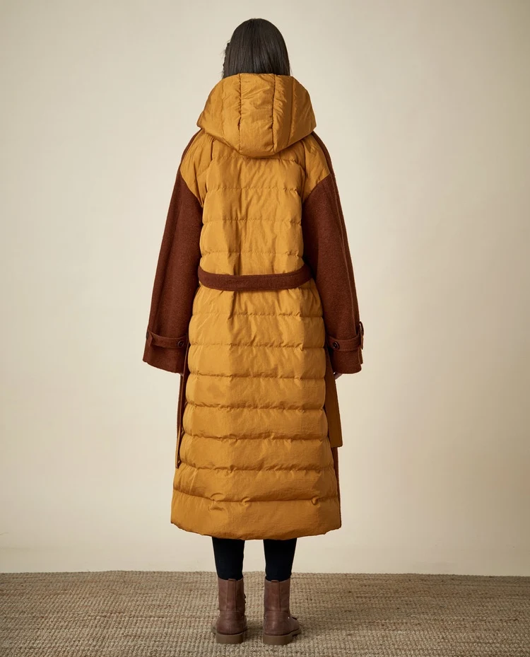 IRINACH60 2019 Новая коллекция съемное длинное шерстяное лоскутное Женское зимнее