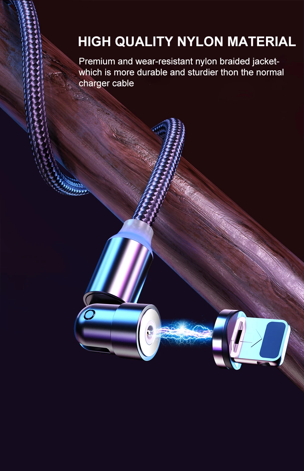 

540 Degree Rotate Magnetic Type C Cable Fast Charging Magnet Charger Micro USB-C Cable For iPhone Xiaomi Mobile Phone Wire Cord