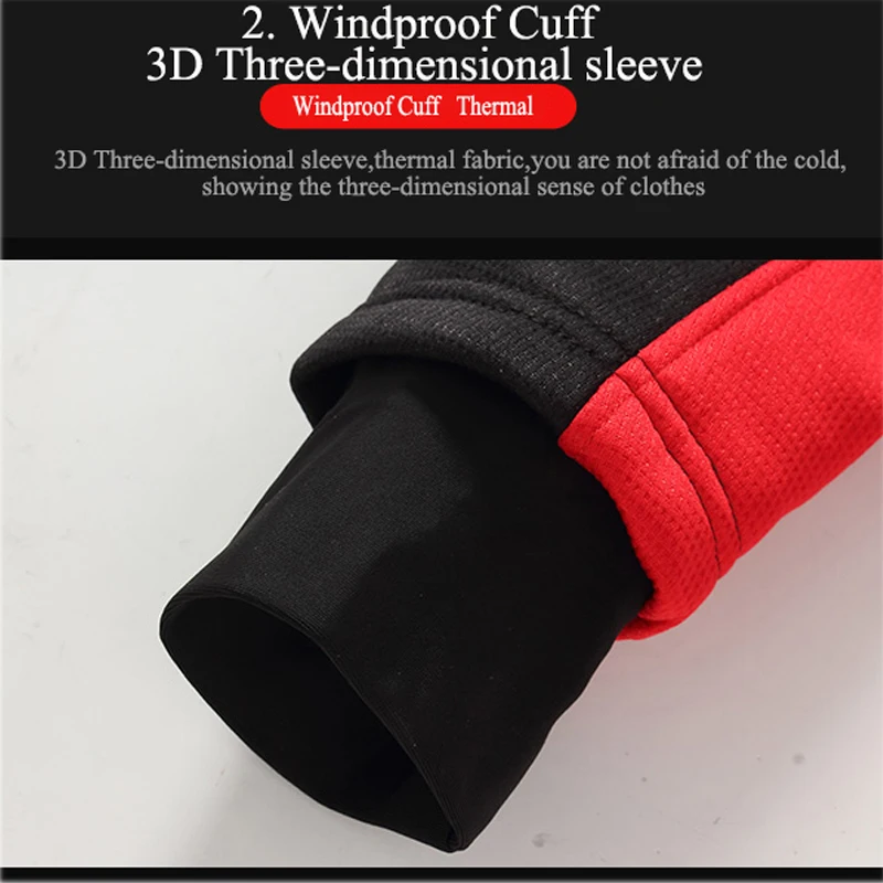 Зимняя мужская куртка Santic красная и зеленая для велоспорта с длинным