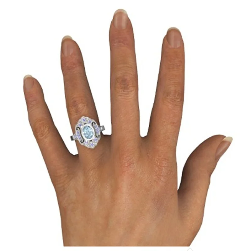 

Popular Luxury Exquisite Square Fashion Princess Ring Female Romantic Banquet Wedding Accessories Valentine's Day Jewelry Gift