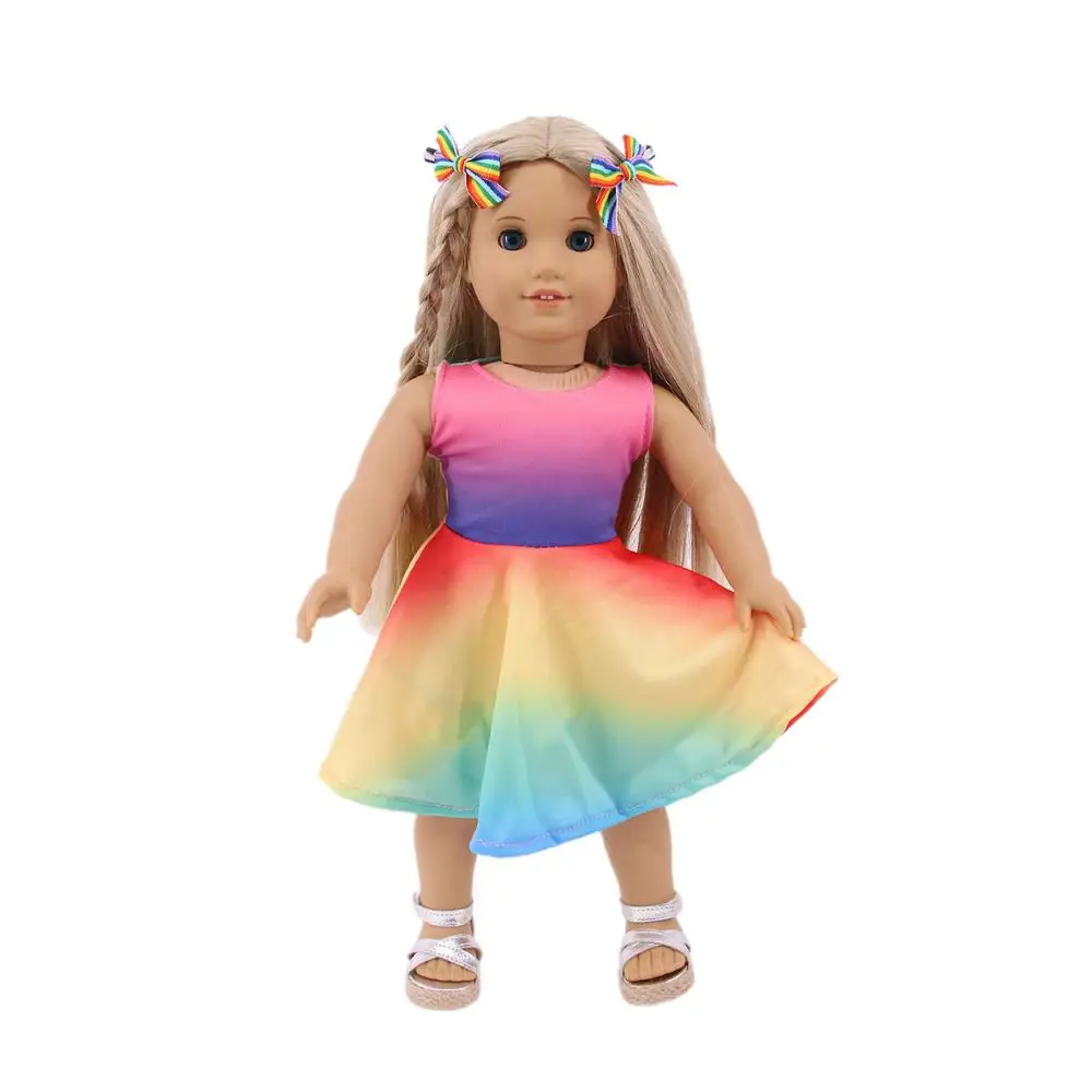 15 Styles Printed Dress T-Shirt Jeans Shorts Fit 18 Inch Girl And 43 Cm Reborn Baby Doll Clothes Accessories Our Generation | Игрушки и