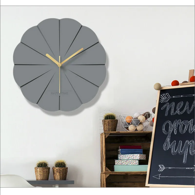 

Creative Grey Wall Clock Mute Living Room Wall Clocks Nordic Bedroom Wall Watches Gift Ideas reloj de pared Home Decor DD45WC
