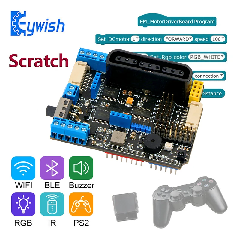 Плата драйвера двигателя TB6612FNG V3.0 с PSX2, IR Recriver, совместимый Adafruit для Arduino R3, поддержка 8 сервомоторов