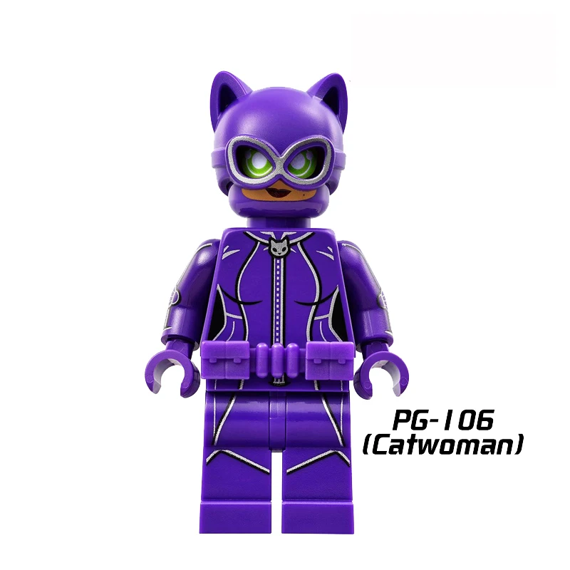 Catwoman Строительные блоки Джокер яд Плющ Бэтмен Робин календарь людей Харли Квинн Женщина-кошка diy фигурки Детские развивающие игрушки - Цвет: Catwoman