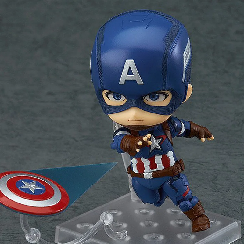 Аниме Marvel Kawaii Капитан Америка 10 см фигурка игрушки|Игровые фигурки и